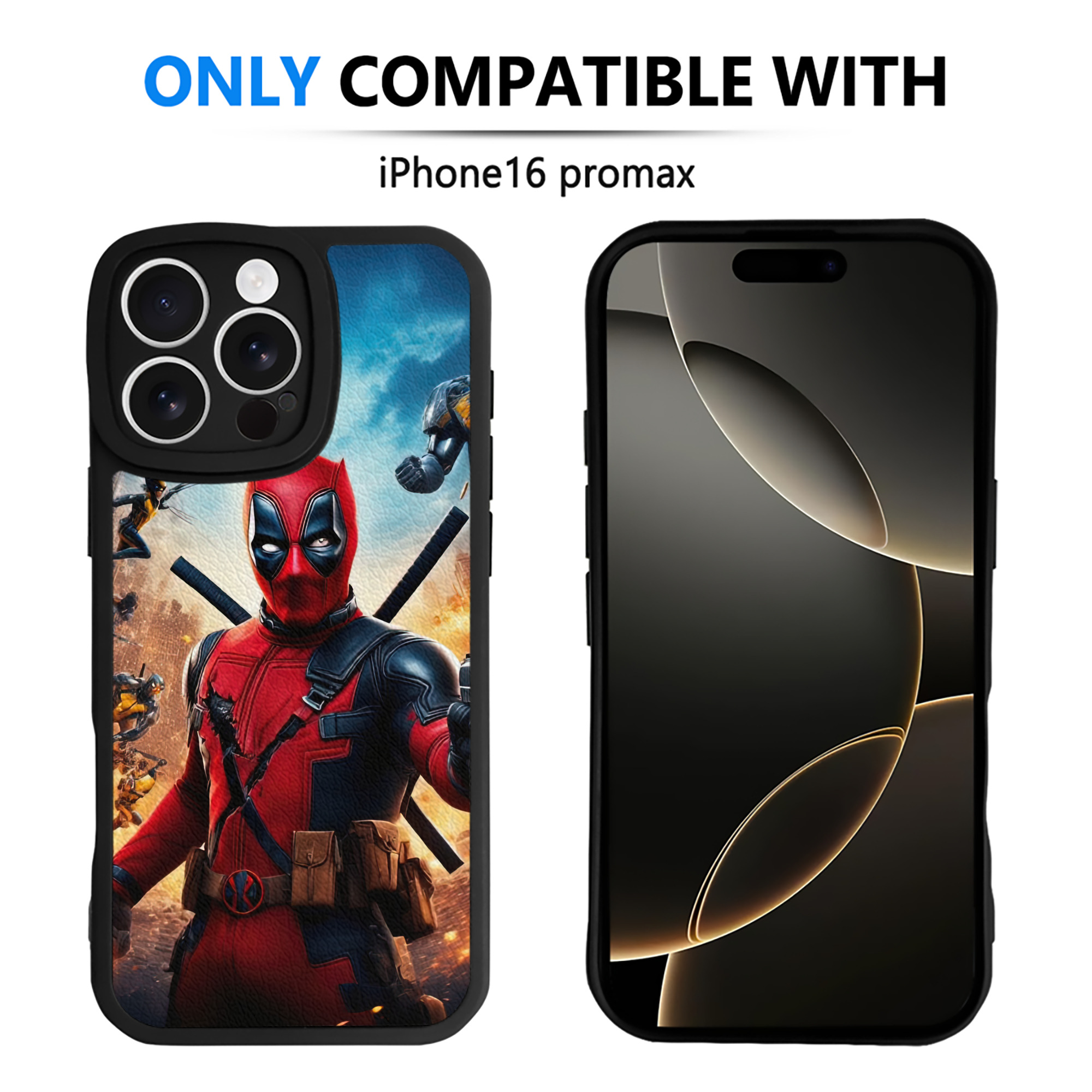 （画像用） Deadpool デッドプール 【iPhone 16シリーズ対応】シリコンスマホケース（レザー調） 材質：シリコン